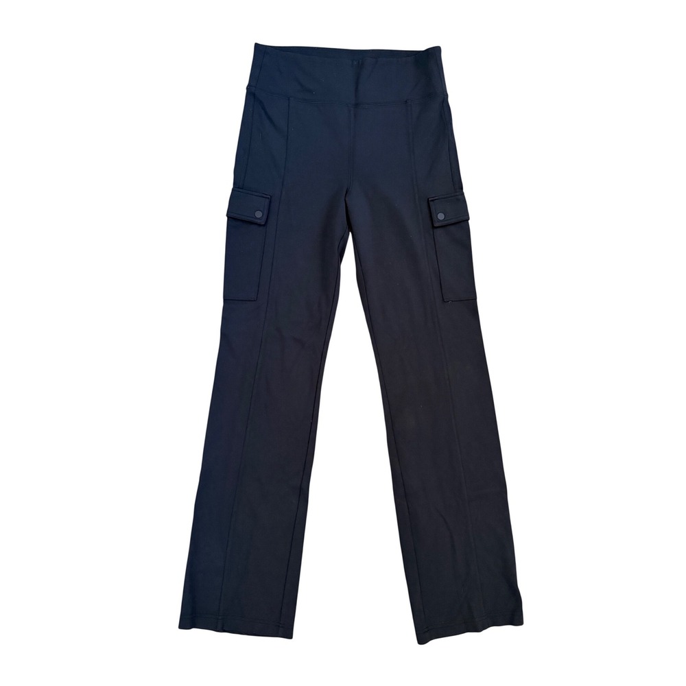 Athleta Delancey Straight Cargo Pant Black Size Medium Tall MT High Rise Utility